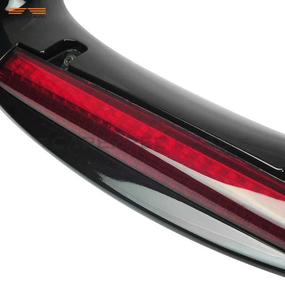 Black Motorcycle LED Rear Trunk Spoiler with Red Lens Case for Honda GL1800 GOLDWING GL 1800 2001-2011