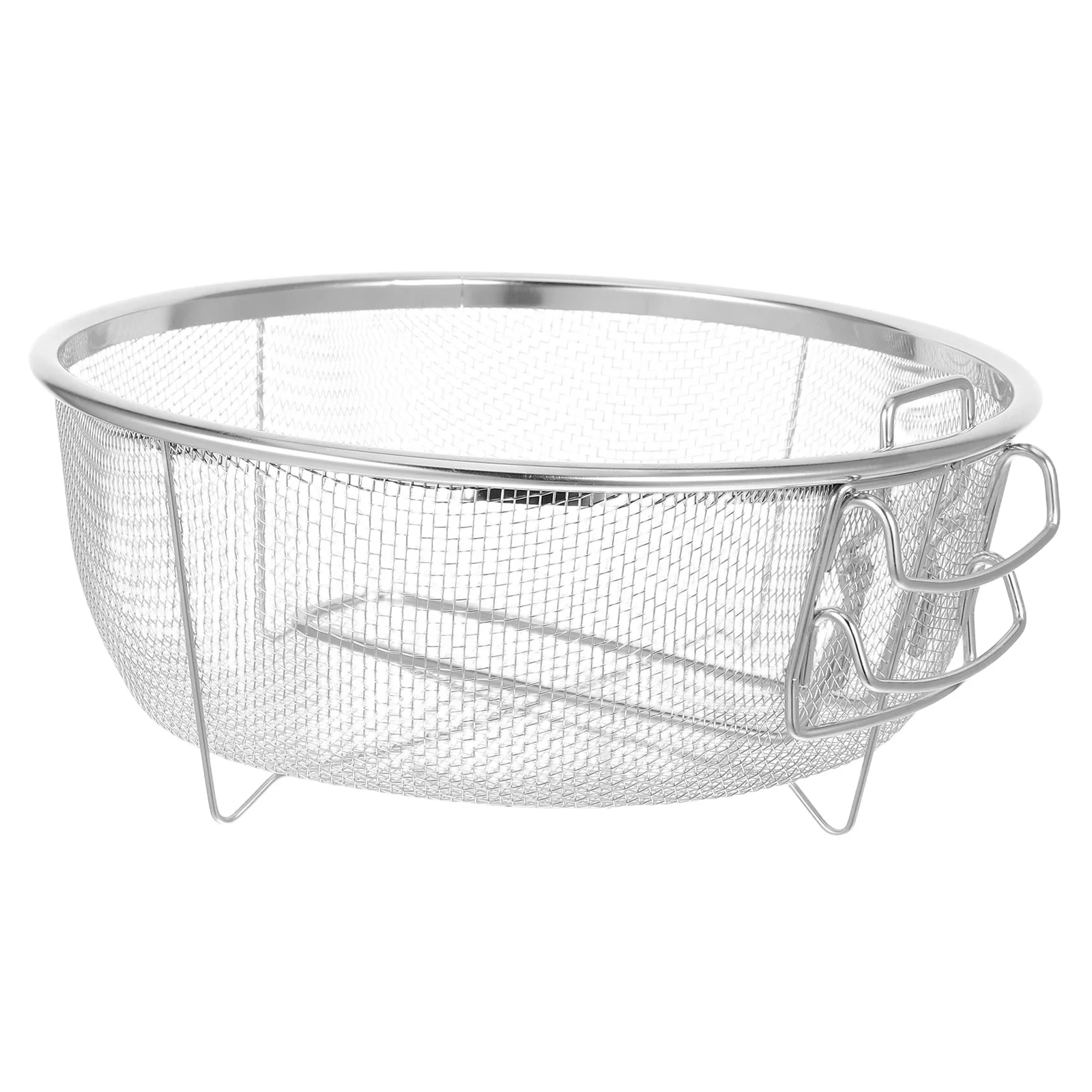 

Stainless Steel Vegetable Washing Basket Round Mesh Draining Colander Kitchen Sink Food Strainer Multifunctional Oil Frying