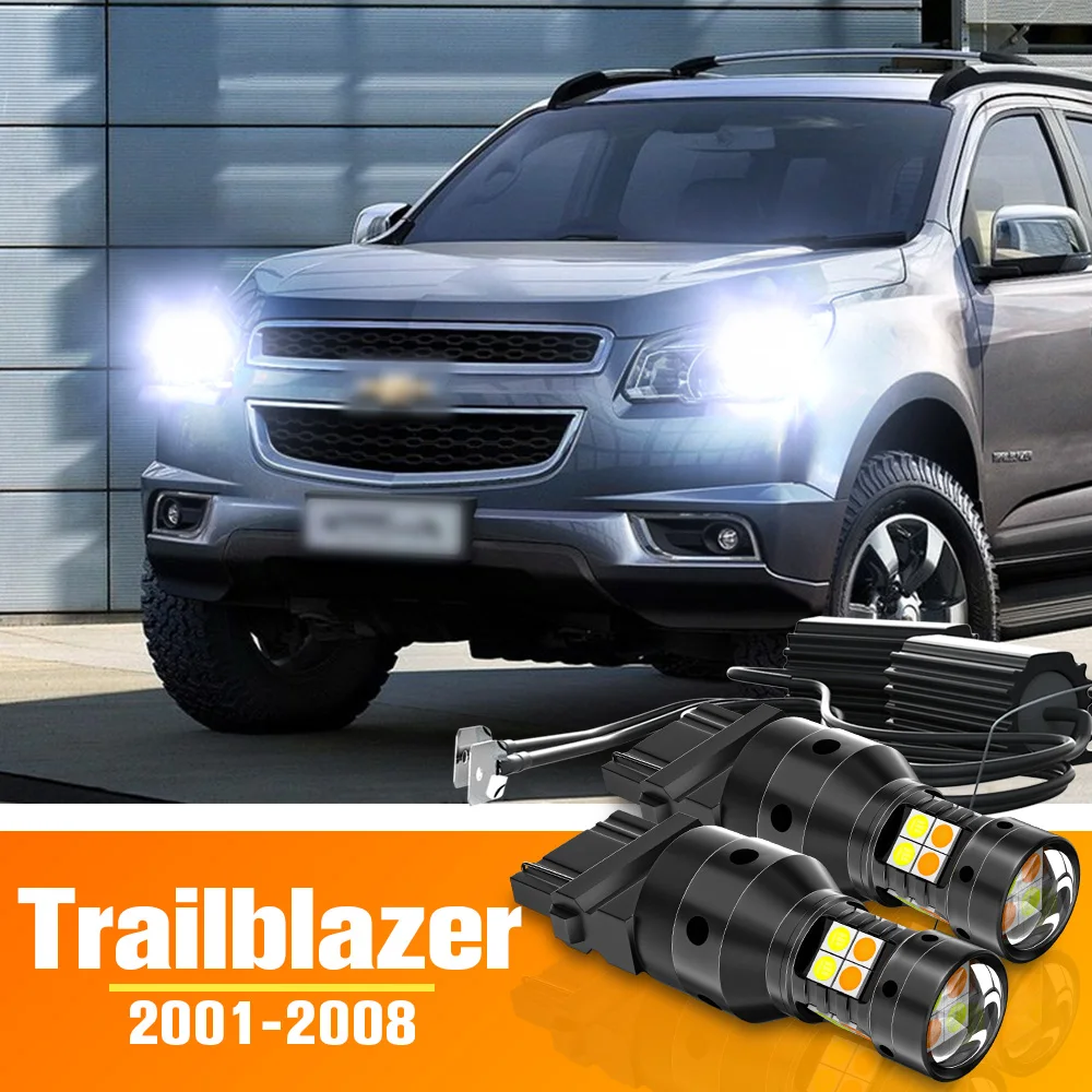 2x Dual Mode LED Turn Signal+Daytime Running Light DRL Accessories For Chevrolet Trailblazer 2001-2008 2003 2004 2005 2006 2007