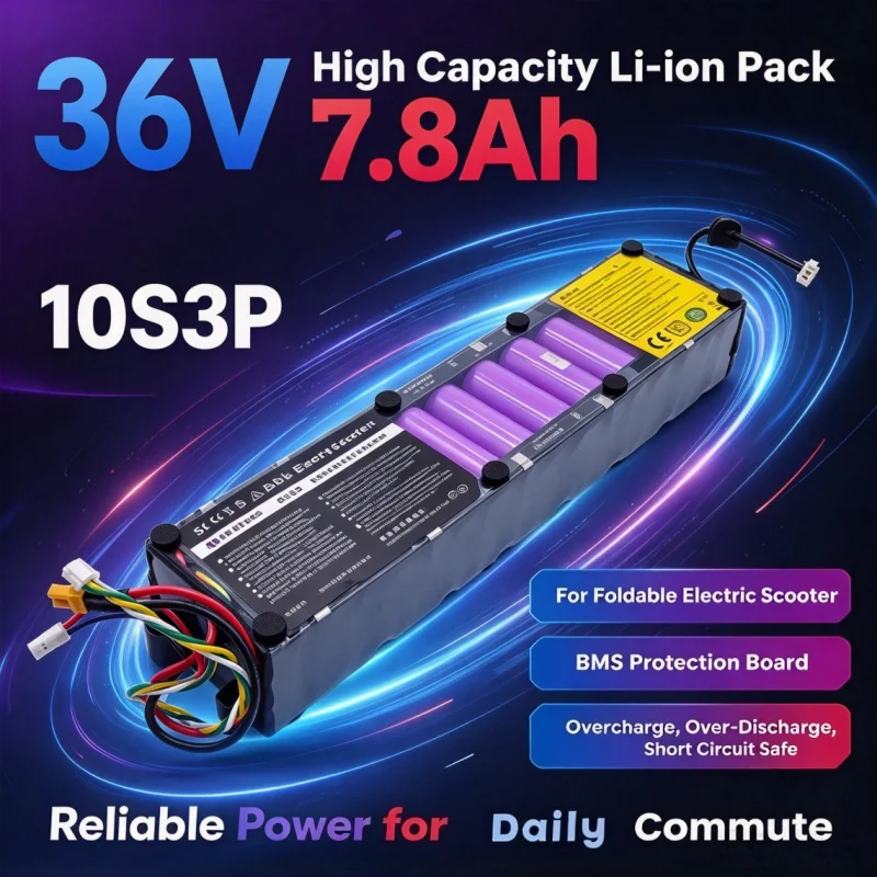Waterproof Bluetooth Communication 36V 7800mAh Battery, M365 Electric Scooter Li-ion Battery Pack with Charger