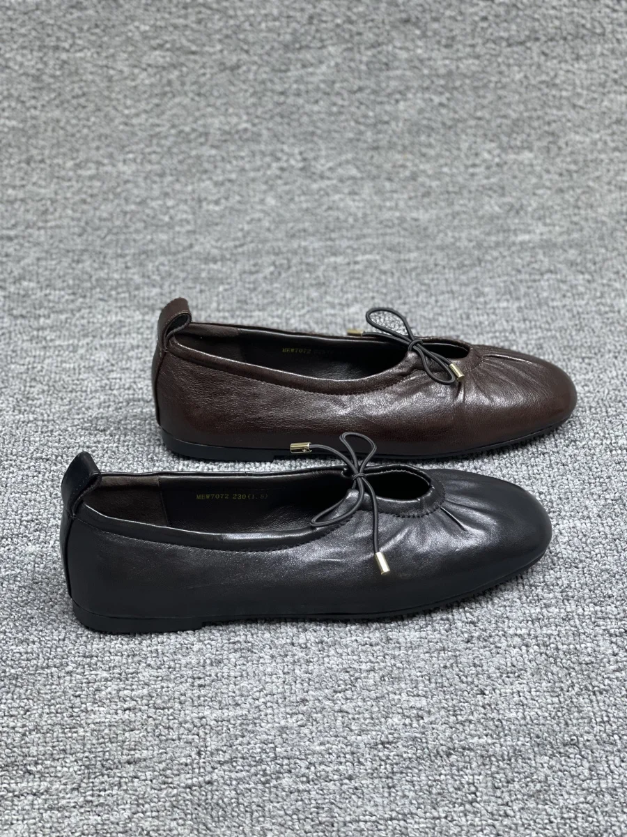 

Женские и mother oes Весна Осень Новые европейские товары Натуральная кожа Плиссированные кружевные туфли из овчины на низком каблуке Slip-On oes