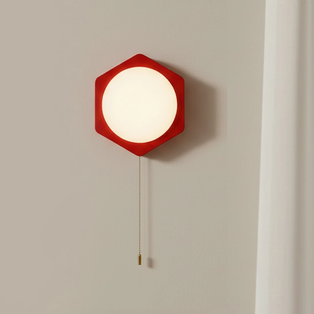 

Современный минималистичный красный настенный светильник-бра для отеля, спальни, гостиной, коридора, прохода, домашнего интерьера, квадратный железный светодиодный настенный светильник