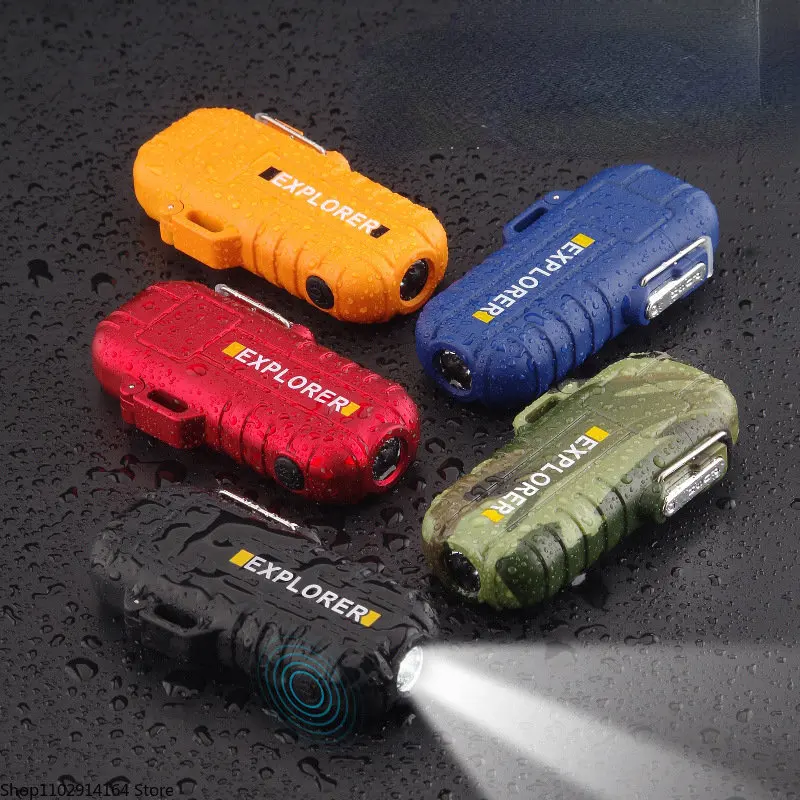 

New Outerdoor Waterproof TYPE-C Rechargeable Double Arc Lighter Portable Camping Lighting Electronic Cigarette Lighter for Men