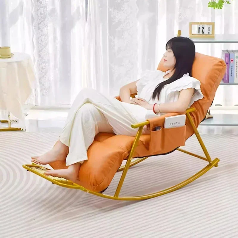 Mecedora nórdica para sala de estar, sofá de salón, sillas perezosas de diseño, trono de lectura, cómodo y ergonómico, muebles para el hogar