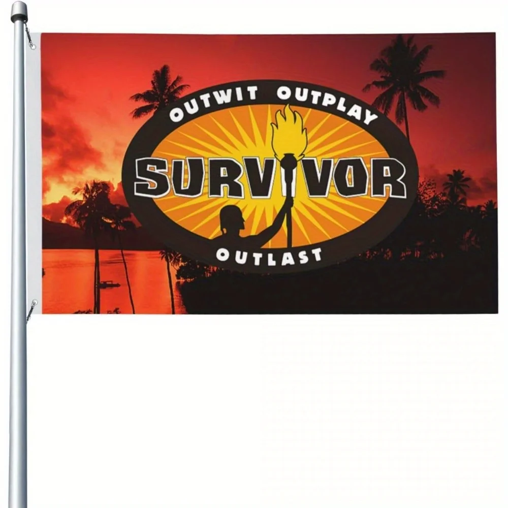 Survivor-Themed Party Flag 4x6ft Durable Polyester Indoor/Outdoor Banner with Sunset Design, Perfect for College Dorms