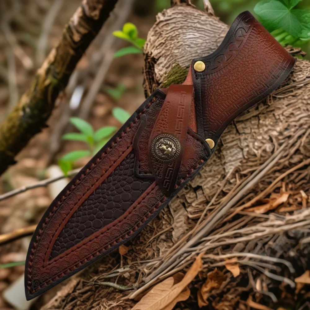 أحدث غمد سكين شفرة ثابتة مع مشبك حزام الخصر الجلدي الغطاء الواقي غير متضمن #1