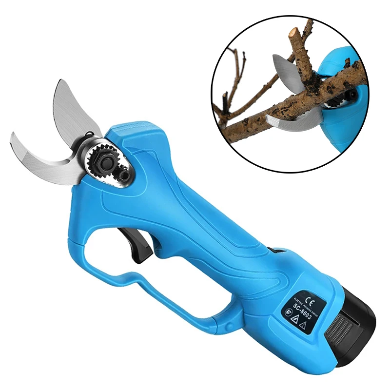 Electric Pruner with Lithium Battery Gardening Pruning Shear Electric Scissors Tree Branches Electric Cutter Garden Power Tools