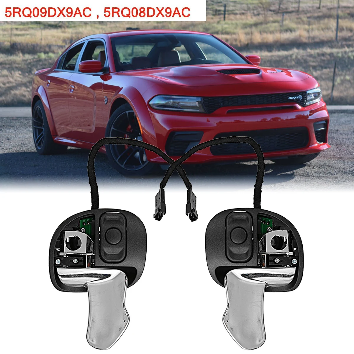 Large Hellcat Paddle Shifter 5RQ09DX9AC 5RQ08DX9AC For Dodge Chagrer Challenger 2015-2021 Jeep Grand Cherokee Car Accessories