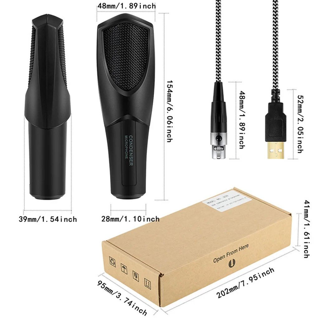 USB Condenser Desktop Microphone Computer Notebook Voice Chat Conference Speech Singing Stand Studio Mic image 3