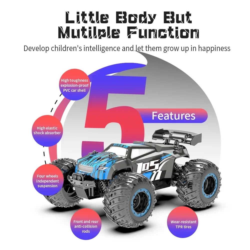 2.4G 1:18 RC Racing Car Drift 20KM/H High Speed SUV Remote Control Vehicle All Terrain Climbing Off Road Car LED Light Kids Toy