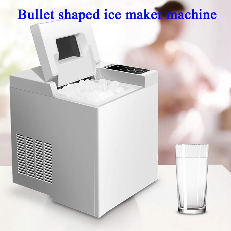 

Household Countertop Ice Maker, Self-cleaning Particles Open And Pour In Water To Replenish, Stainless Steel Shell