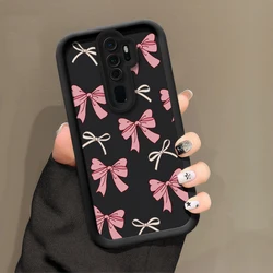 Cute Pink Bow Knot Case For OPPO A32 A31 A17 A16E A16K A16 A15 A11S A9X A7X A9 A5 A3 A3X A1 Shockproof Soft Silicone Phone Cover