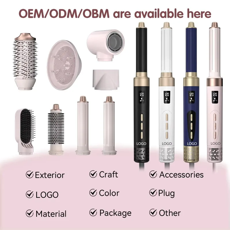 110000RPM 8‑in‑1 Multi‑Function High‑Speed One‑Step Hair Dryer, Straightener Curler Ionic Hot Air Brush Styling Tool