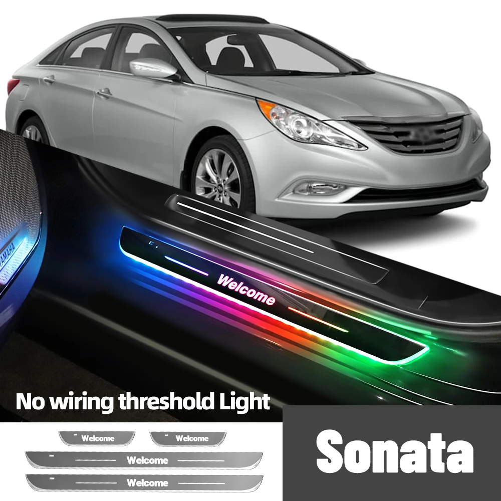 

For Hyundai Sonata 1998-2023 2017 2019 2021 Car Door Sill Light Customized Logo LED Welcome Threshold Pedal Lamp Accessories