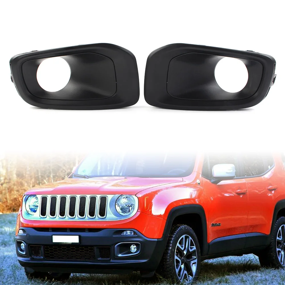 

2Pcs Car Front Bumper Fog Lamp Lights Cover Decoration For Jeep Renegade 2015 2016 2017 ABS Plastic