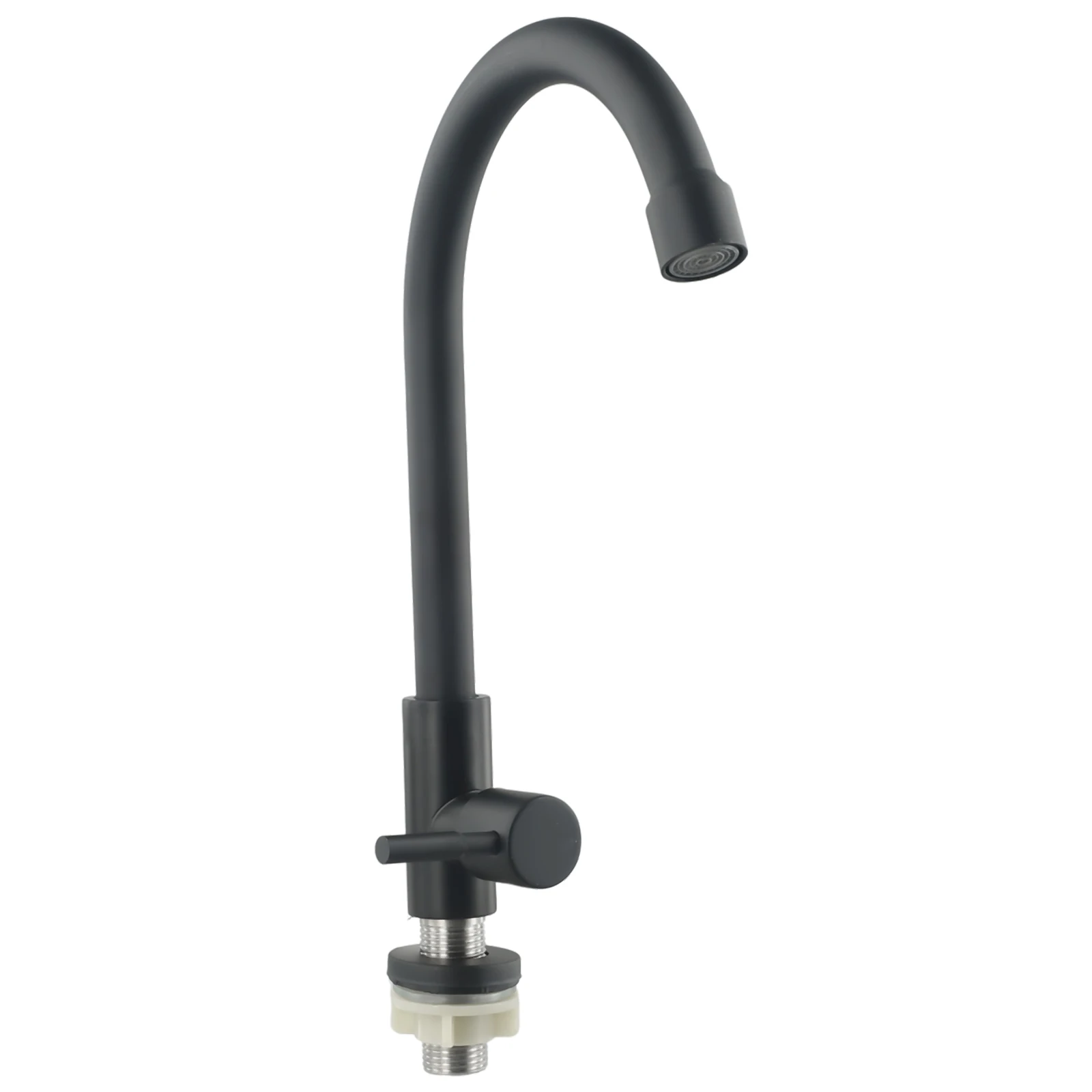 304 Stainless Steel Kitchen Faucet Black Single Cold Water Tap Vegetable Washing Basin Sink Faucet Kitchen Accessories