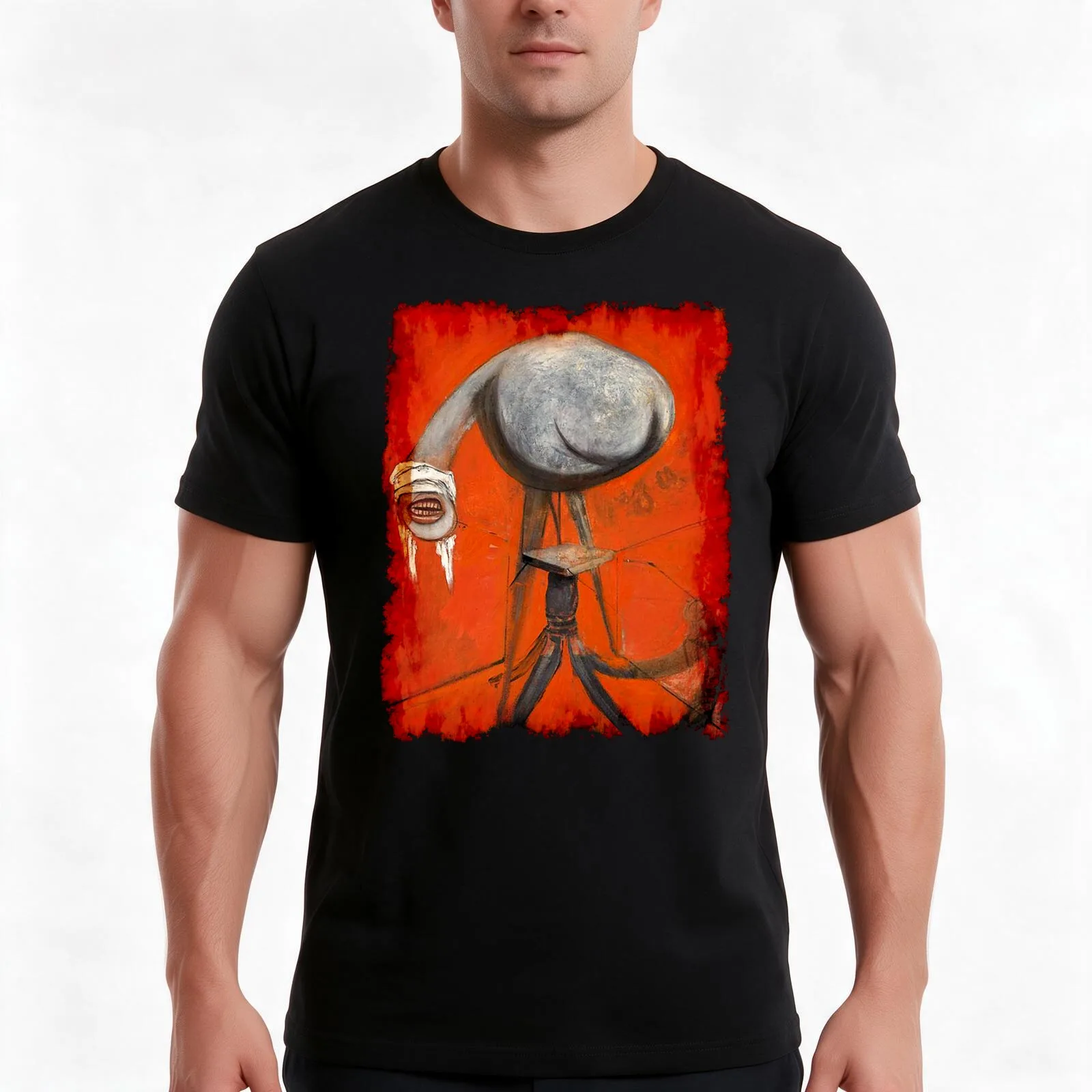 Figure at base of crucifixion Francis Bacon painting art lover artist gift t shirt or mask T Shirt cotton t shirts high quality