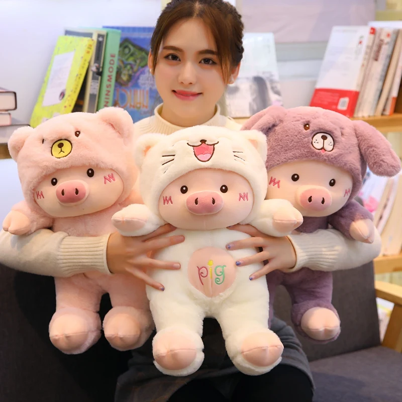 Kawaii Pig Stuffed Plush Doll Cosplay Cat&Bear&Dog Toy Baby Soft Animal Pig Pillow Children Girl Birthday Christmas Gift