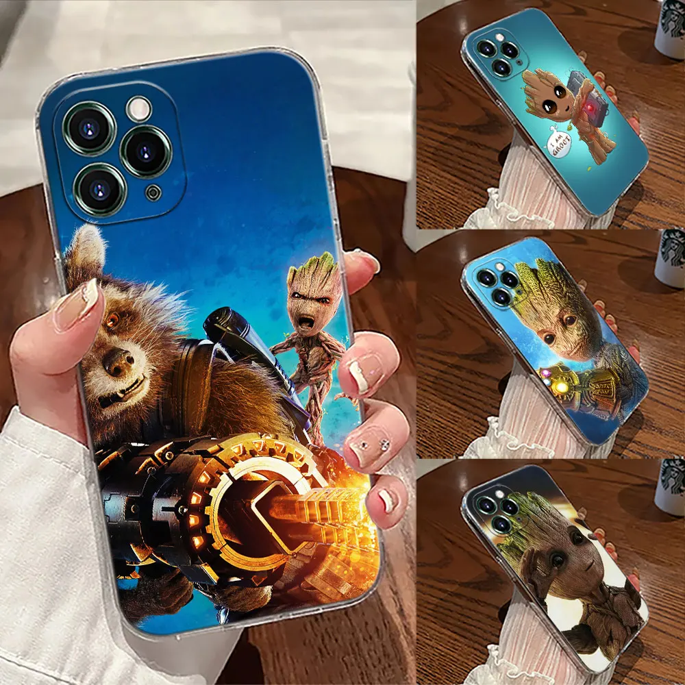 

Baby Groot Rocket Raccoo Marvels Case For Apple iPhone 17 16 15 14 13 12 11 Pro Max 16 Plus 16E 17Air 17Pro Phone Cover Silicone