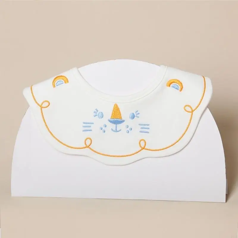 95AE 3 PCS 360 ° xoay bé ăn Bibs Bibs thêu nước bọt