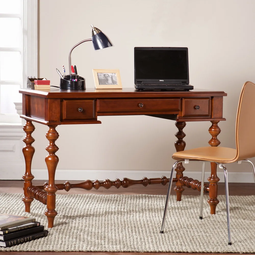 Turned-leg Top Drawer Computer Desk