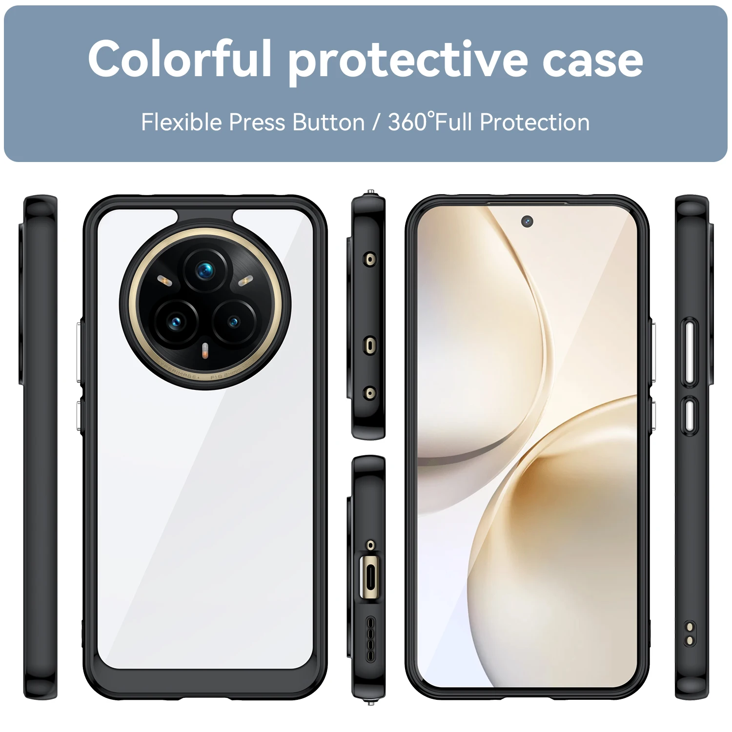 Funda transparente colorida de TPU para Realme 14 Pro + 5G 14 Pro Plus, funda protectora transparente, Coque Capa - imagen 4