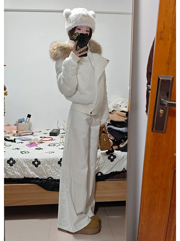 بنطلون جينز أمريكي عتيق الطراز بخصر مرتفع وساق واسعة للنساء، تصميم فضفاض بقصة مستقيمة وطول يصل إلى الأرض، موديل جديد للخريف