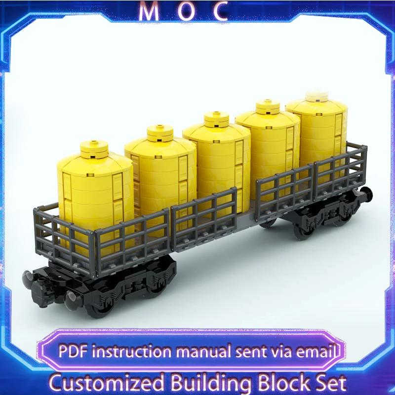 

672 PCS 5 Silo Wagon Brick-Built Railway Vehicle Series MOC Building Block Model Children Puzzle Assembly Festival Gifts DIY Set