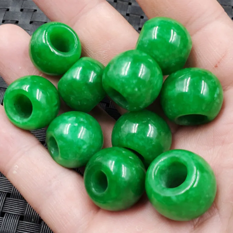 Jade Pendant Jade Dry Green as Right as Rain Pendant Perforated Emerald Pendant Abacus Beads Pendant Jade Pendant