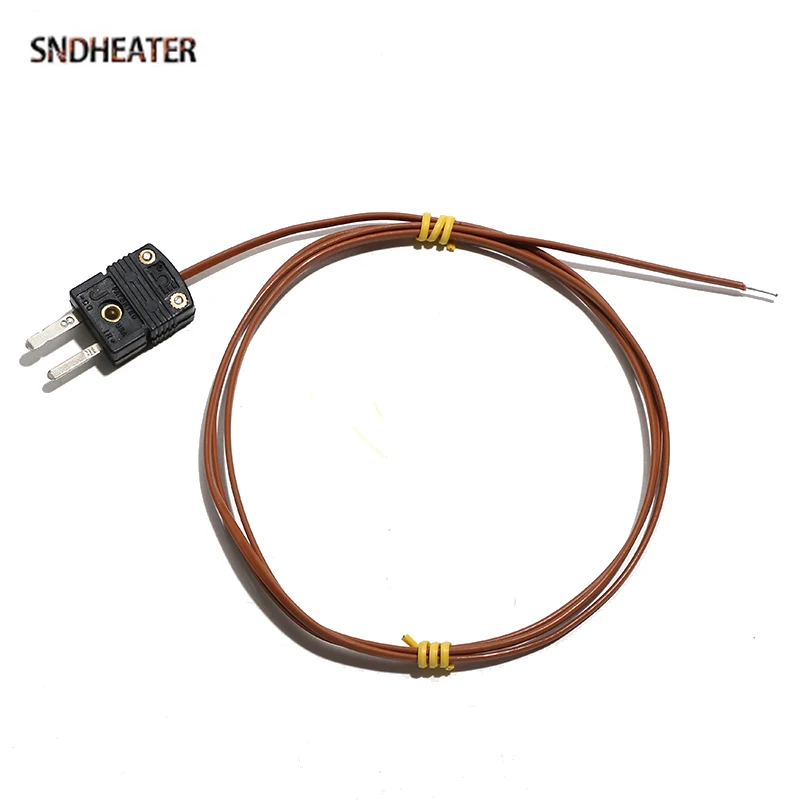 SNDHEATER TT-J-24-SLE PTFE изоляционный термопара, кабель датчика температуры 0,5 м, 1 м, 2 м, 3 м, 4 м, 5 м, испытательный провод Fiberclass с вилкой