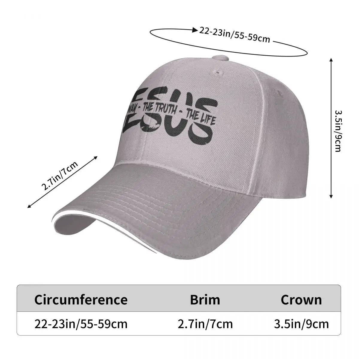 Jesus The Way, Truth, Life Trucker Cap Snapback Hat for Men Baseball Mens Hats Caps for Logo