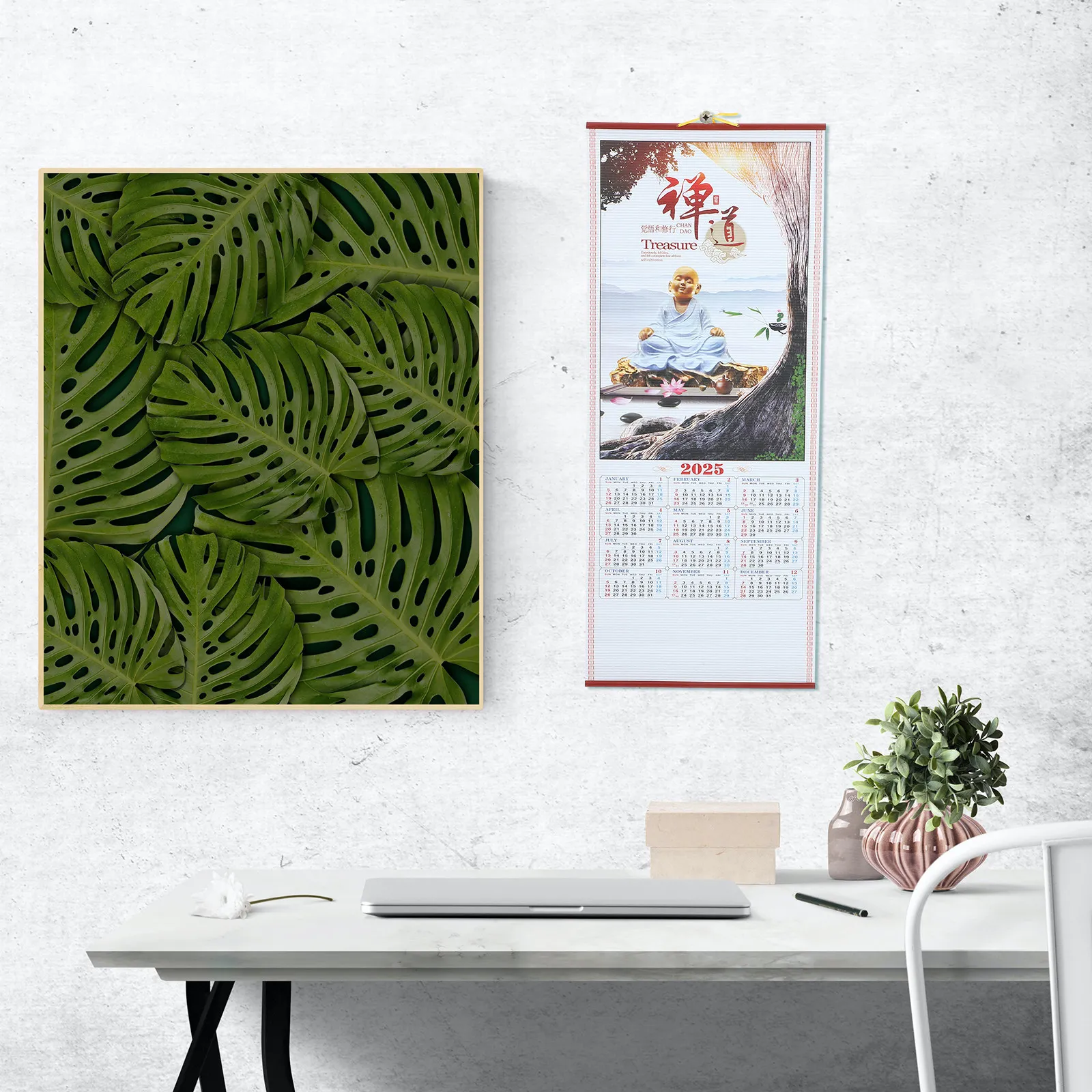 2025 Hanging Wall Calendar – Small Monthly Paper Planner for Home Office Desk Organization & Daily Writing