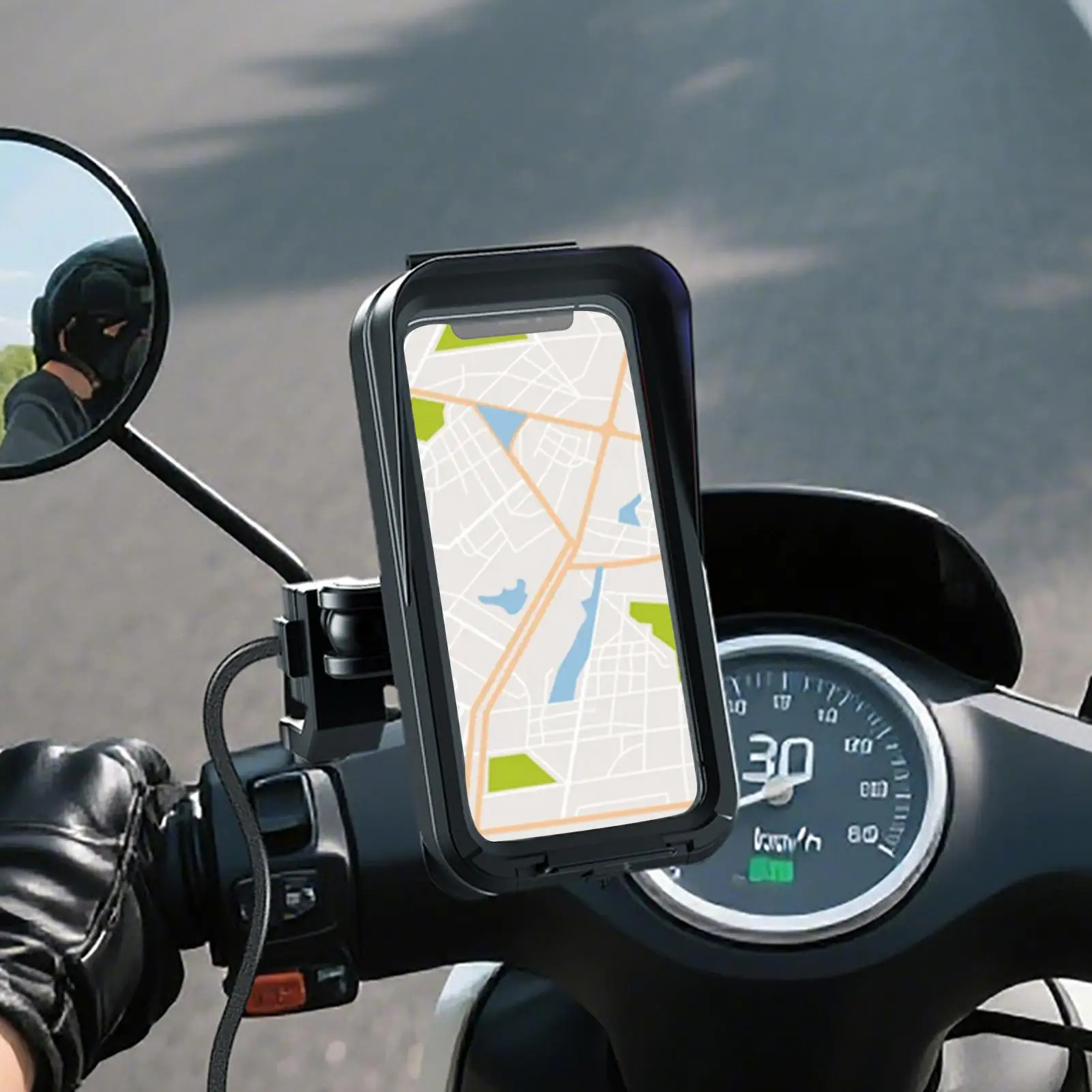 Phone Holder For Bike Handlebar Waterproof Bike Phone Mount With Rain Cover Cycling Equipment For Entertainment Viewing Video