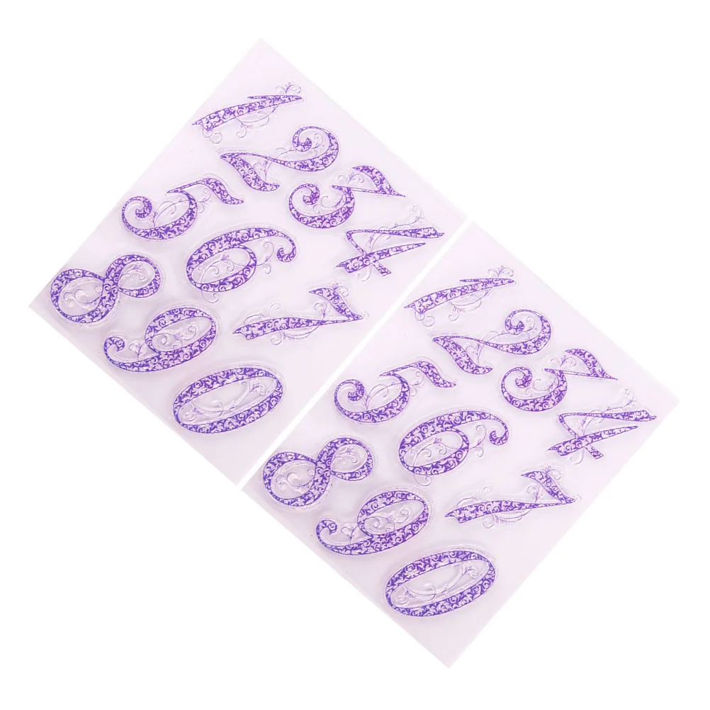 

2pcs Transparent TPR Stamps Clear Silicone Scrapbooking Purple Seal DIY Craft Projects Reusable Acrylic Cling Stamping