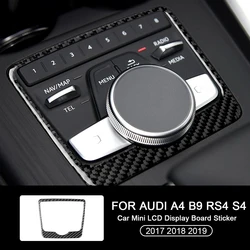 For Audi A4 B9 RS4 S4 2017 2018 2019 Auto Interior Carbon Fiber Car Mini LCD Display Board Sticker Decoration Trim Decal Styling