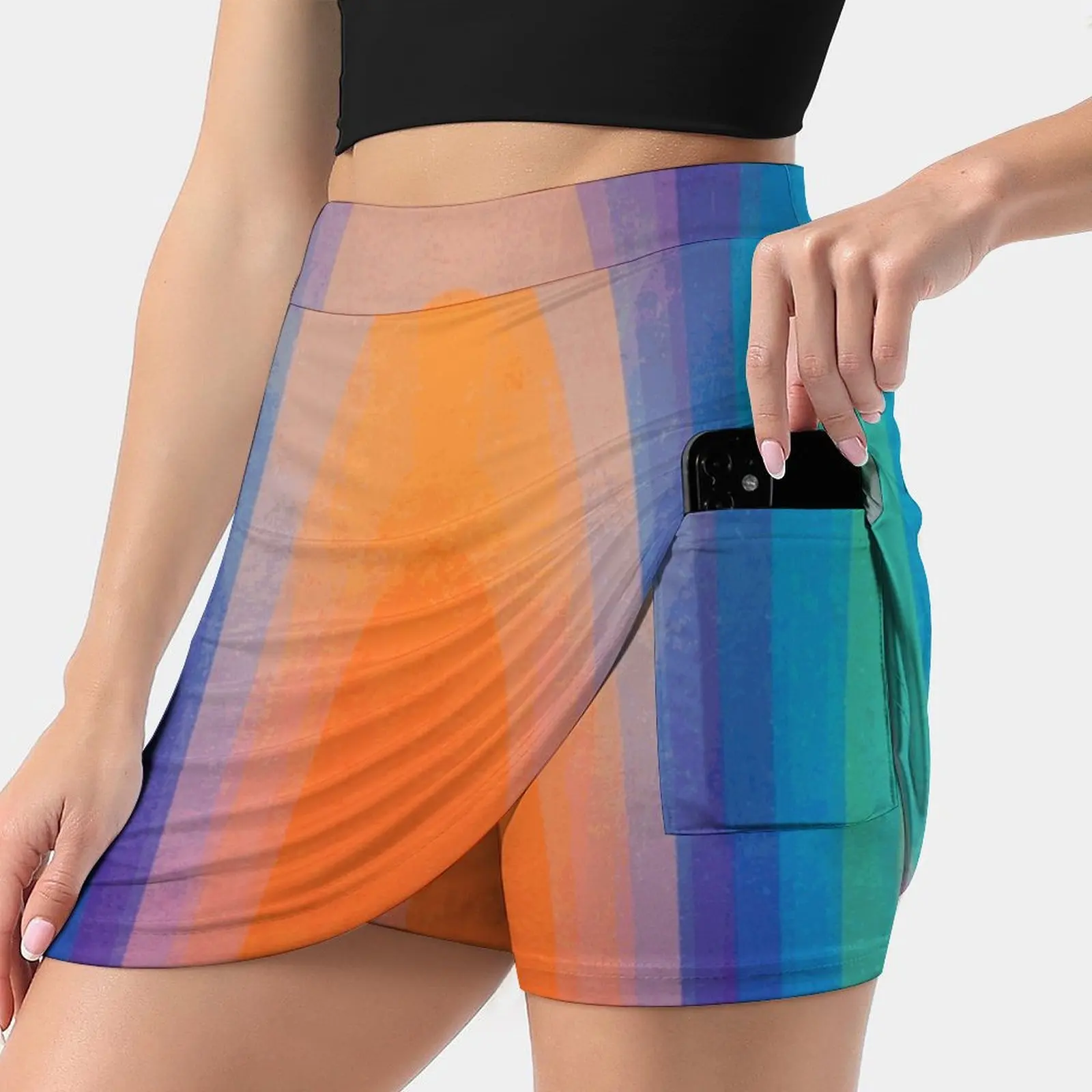 

Chroma #1 Women'S Fashion Sporting Skirt With Pockets Tennis Golf Running Skirts Abstract Colour Bold Minimal Modern