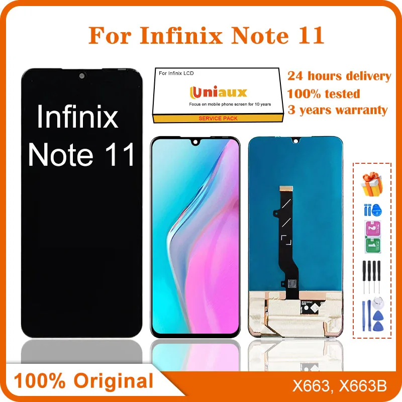 

6,7 ''AMOLED для Infinix Note 11, ЖК-экран мобильного телефона в сборе, сенсорный экран, замена ЖК-панели