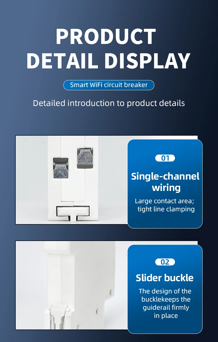 TUYA WiFi MCB 1A-63A Smart Circuit Breaker Überstrom Unter Spannung Schutz Power Metering Drahtlose Fernbedienung Schalter – Detail 15