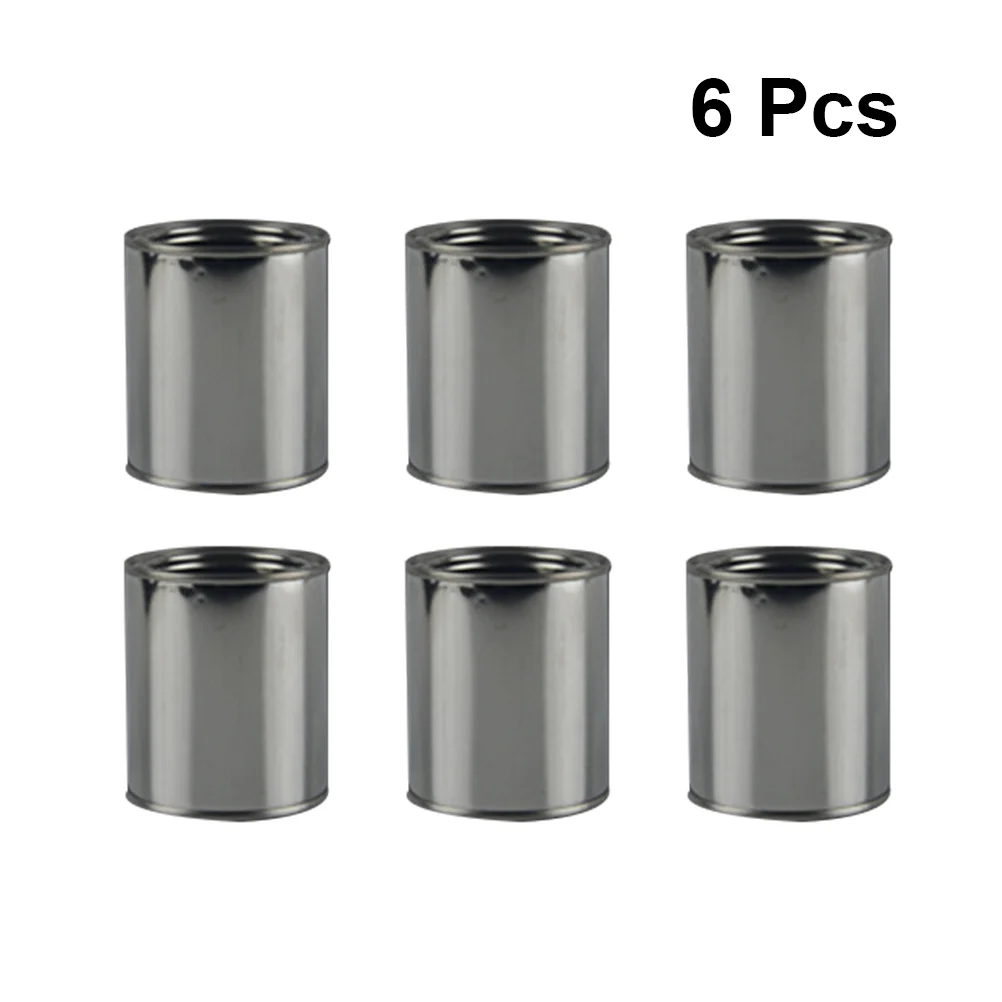 6pcs Iron Round Paint Cans Practical Paint Storage Can Durable Ink Container (02L) Paint Container Ink Can