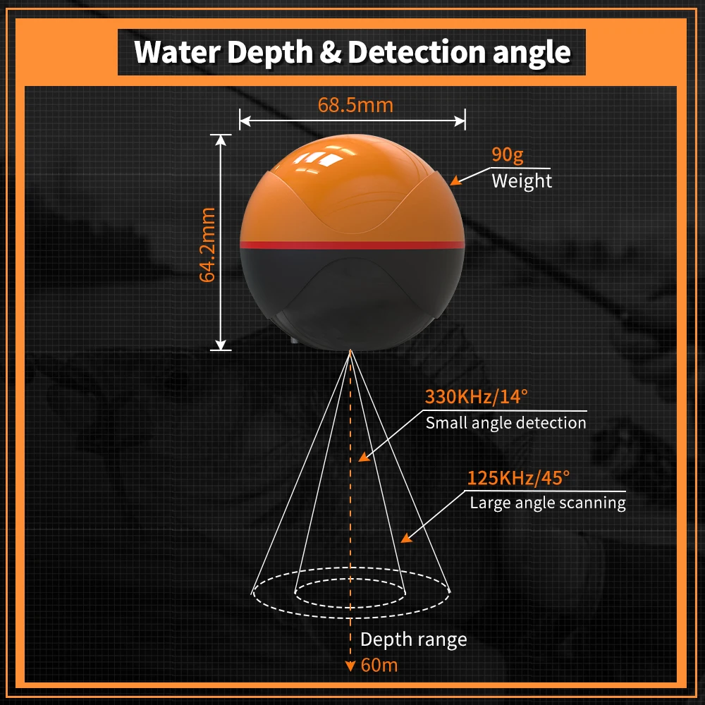 Erchang Wireless Fish Finder Sonar For Fishing 125khz/330khz Echo-sounder Portable Wireless Sounder Android&IOS APP