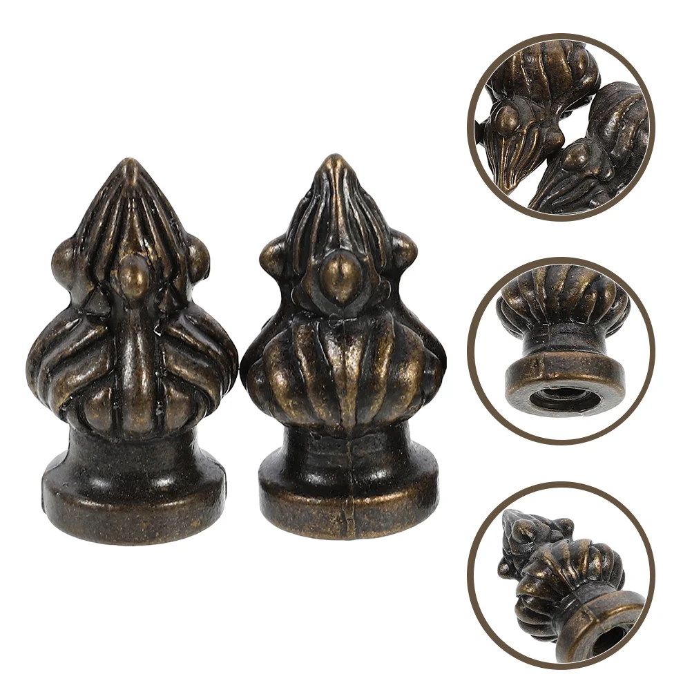 

2 Pcs Lamp Finials Pineapple Head Chandelier Shade Knob Replacement Holder Zinc Alloy Vintage Decor