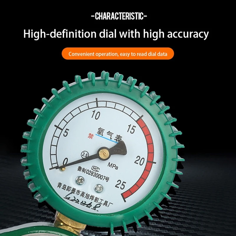 Regolatore di ossigeno Regolatori per bottiglie di gas di ossigeno O2 Riduzione della pressione Inalatore Regolatore a doppio manometro in acetilene