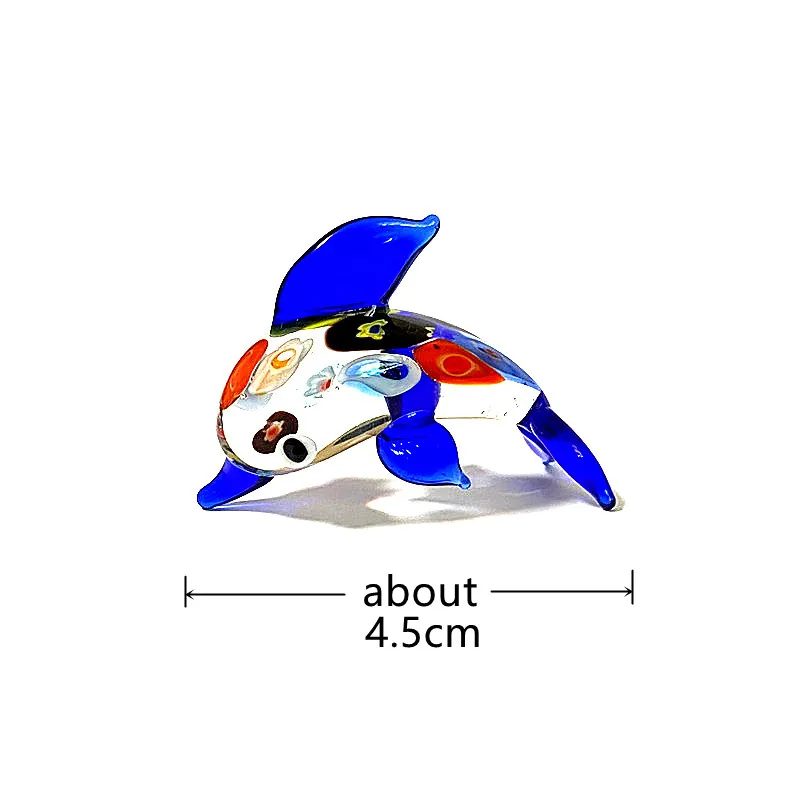 Colorful Mini Glass Dolphin Figurine Cute Marine Animal Small Statue Ornament for Home Desktop Indoor Room Bonsai Aquarium Decor