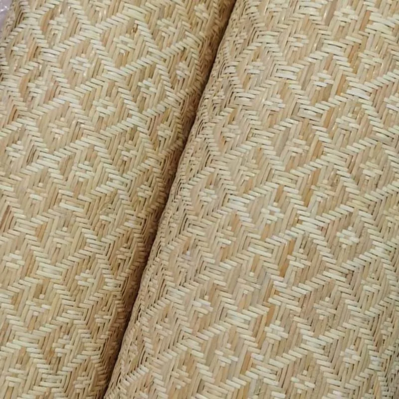 Rhombus Pattern Natural Rattan Roll Creative Weaving Indonesian Cane Webbing Material For Furniture Cabinet Decor