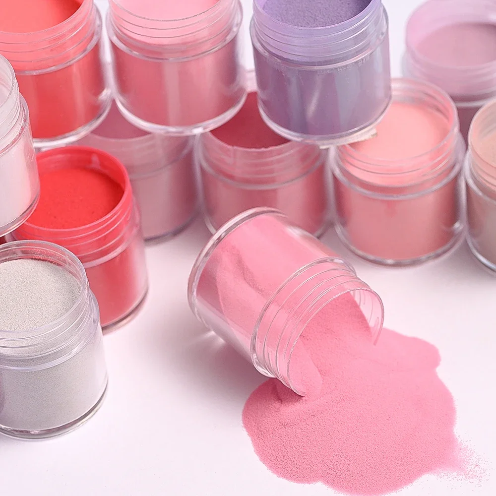 Juego de 24 colores de polvo acrílico para uñas, Otoño Invierno, cálido, rosa, rojo, diseño DIY, escultura 3D, extensión de uñas francesa, arte de uñas acrílico