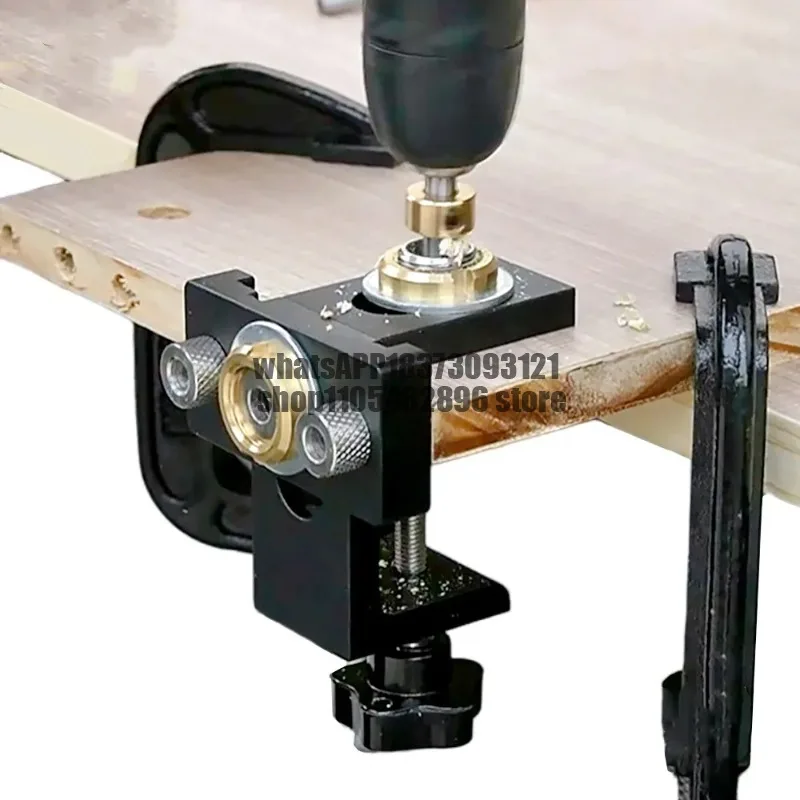 3-in-1 Adjustable Mortise and Tenon Locator  Aluminum Hole Drill Guide and Multifunctional Precision Woodworking Fixture