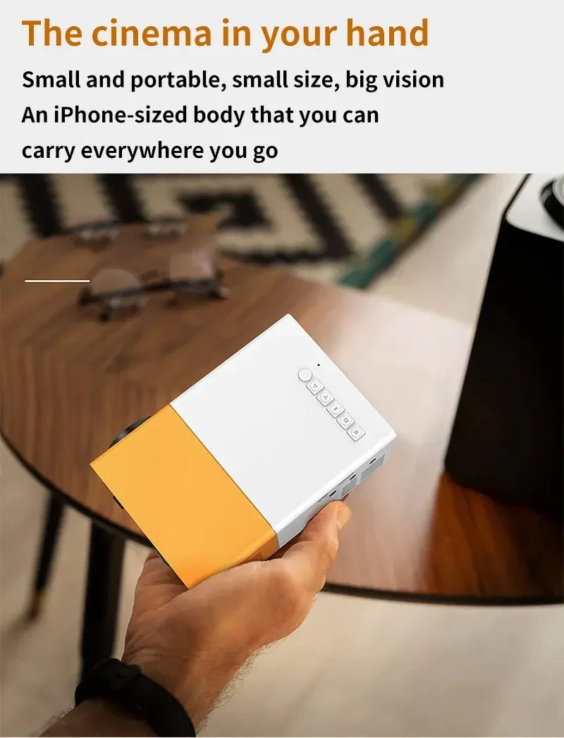 Smart Mini Portable Projector Full HD 1080P Multimedia Home Projectorwith for Iphone,HDMI,USB