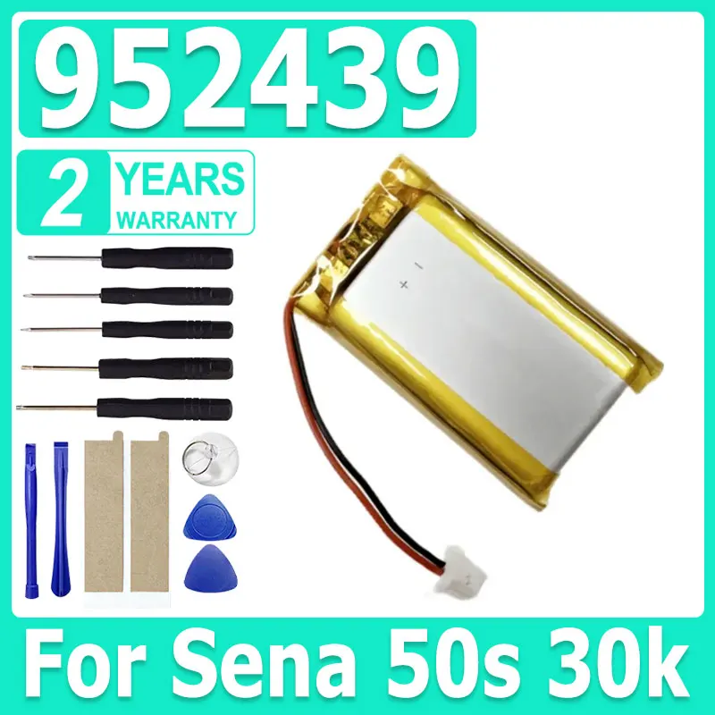 

Новый аккумулятор высокого качества 952439 1300 мАч, подходит для Sena 50s 30k, Bluetooth-шлем, аккумулятор для наушников + бесплатные инструменты