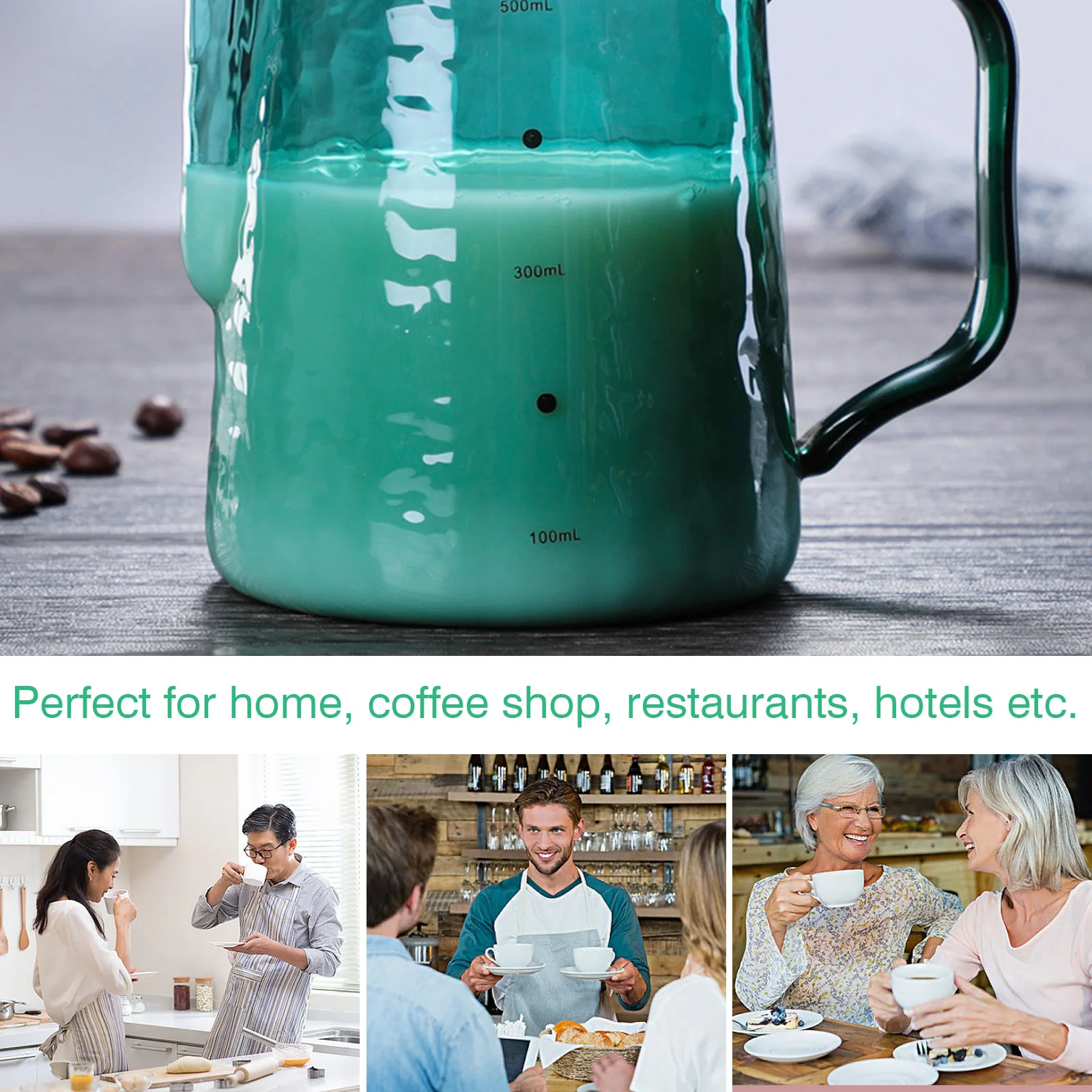 

Milk Pitcher Cup Jug Coffee Jar with Scoop Jars Cute Frothing Container Airtight