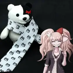 Anime Danganronpa Enoshima Junko Cosplay Monokuma Necktie Unisex Halloween Party Embroidery Tie Costume Accessories Gift